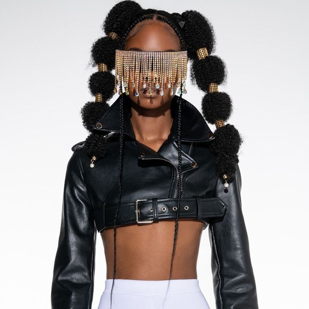 AZALEA WANG Designer AKIRA LABEL HALF MY HEART Ultra Cropped Moto Jacket $154.90